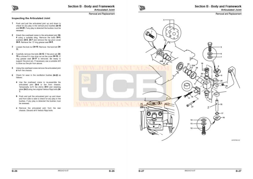 JCB Loader 407B ZX 408B ZX 409B Z 410B ZX 411B ZX Service Repair Manual