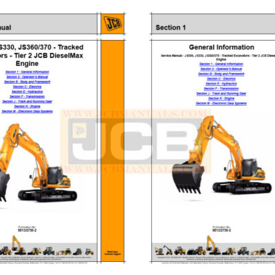 JCB JS300 JS330 JS360 JS370 Excavators Tier II Service Repair Manual