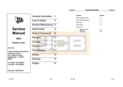 JCB 4DX Loader service manual