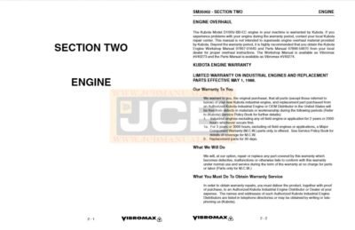 JCB Vibromax W1500 SM35002 TRENCH ROLLER Service Repair Manual - Image 5