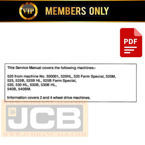 JCB 520 TO 540 Loadall Range Service Repair Manual | Jcb Service Manual