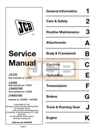 JCB JS330 Service Manual