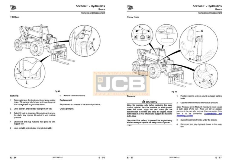 JCB 506C, 506CHL, 508C Loadall Service Repair Manual Jcb Service