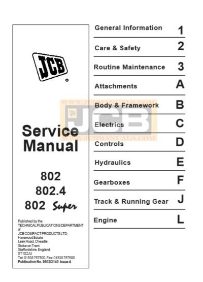 jcb 802 service manual