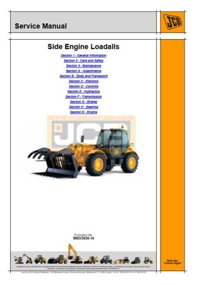 JCB Side Engine Loadalls 530, 532, 533, 535, 537, 540 Service Repair Manual - Image 2