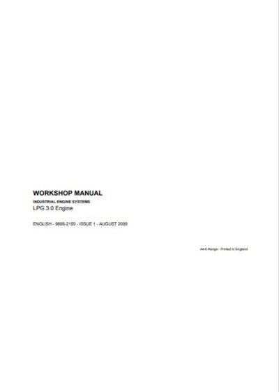 JCB LPG 3.0 Industrial Engine Systems Workshop Manual - Image 2