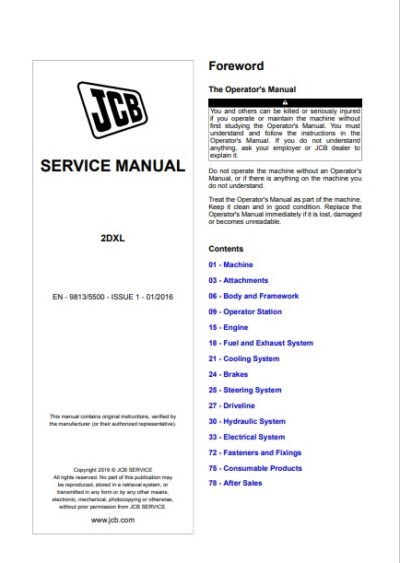 JCB Backhoe Loader 2DXL Service Repair Manual - Image 2