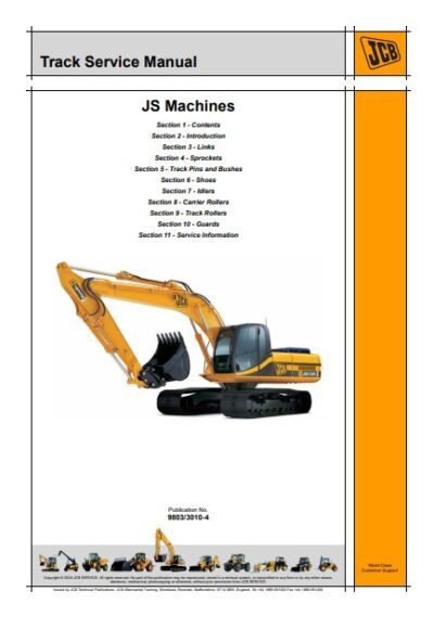 JCB JS Machines Track Service Repair Manual - Image 2