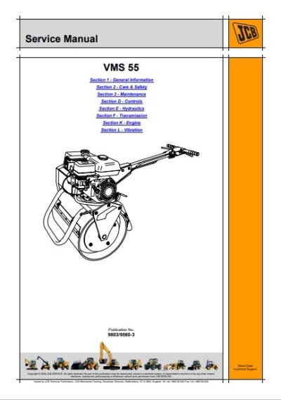 JCB Vibromax VMS 55 Mini Road Roller Service Repair Manual - Image 2