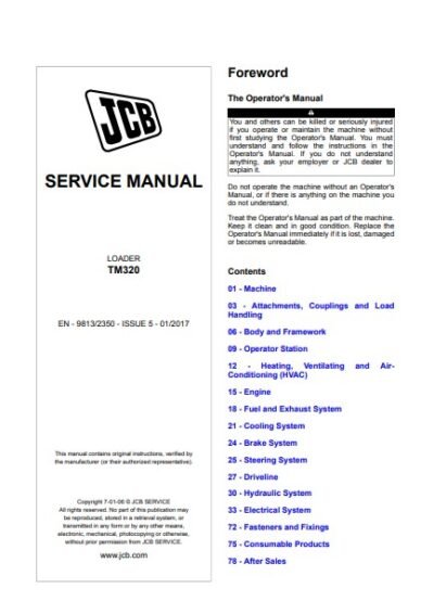 JCB TM320 Loader Service Repair Manual - Image 2