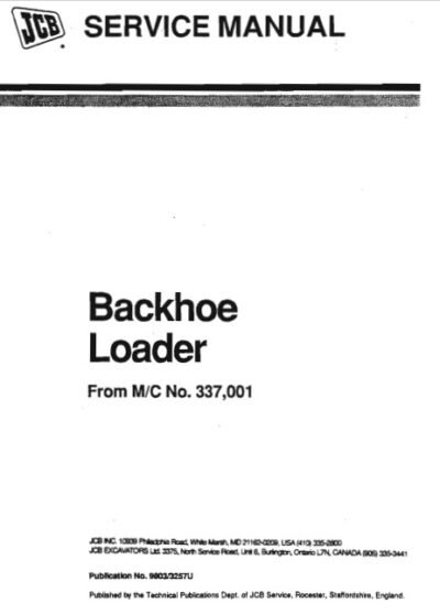 JCB 214, 3CX, 1400B 3C Backhoe Loader  Service Repair Manual - Image 2