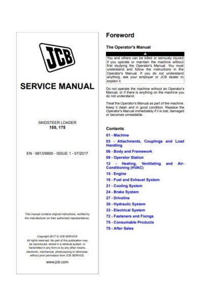 JCB 175 service manual