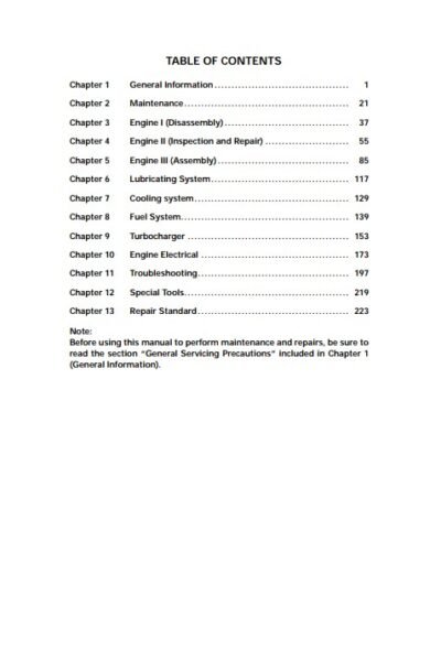 isuzu 6sd1t engine manual