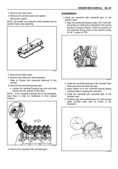 Isuzu engine shop manual