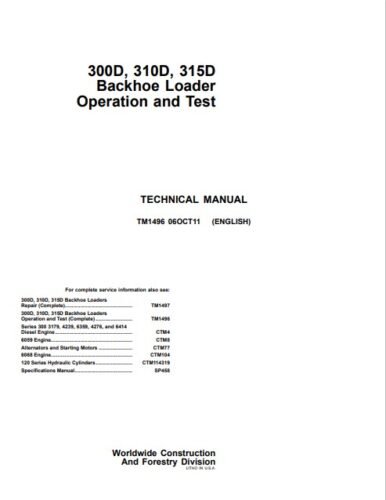 Jcb Service Manual Download | John Deere 300D , 310D, 315D Backhoe ...