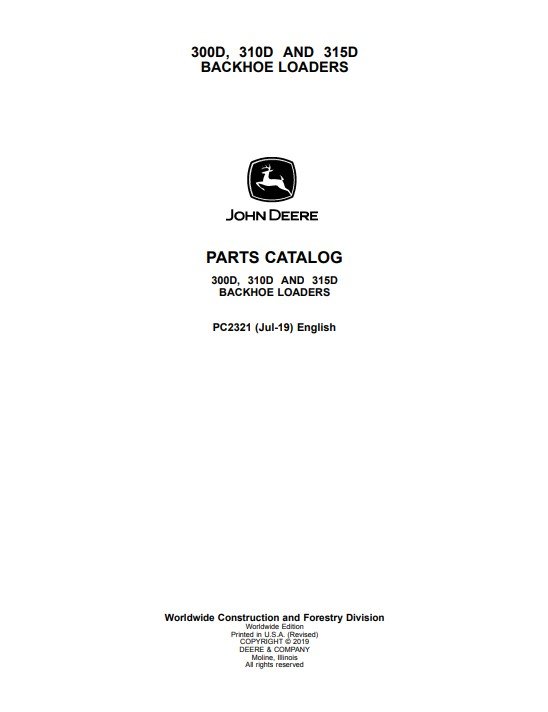 Jcb Service Manual Download John Deere 300B , 310D, 315D Backhoe