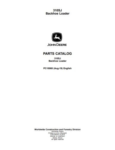 John Deere 310SJ Backhoe Loader Parts Catalog 1 john deere 310sj parts manual