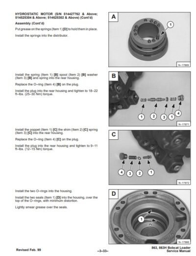 Bobcat 863 863h Skid Steer Service Repair Manual 1