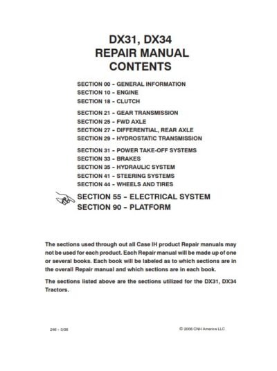 Case IH DX31, DX34 Tractors Electrical System - Image 5