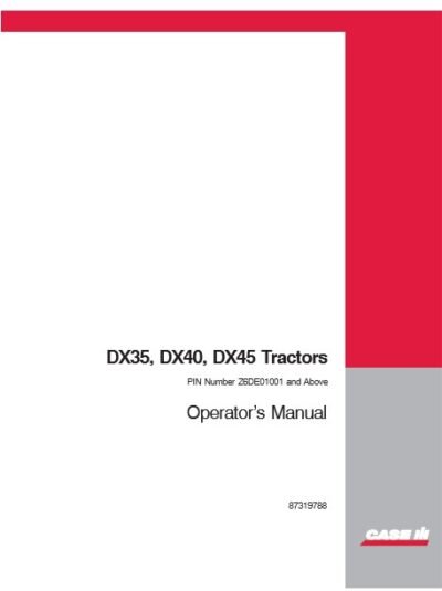 Case IH Tractor DX35 DX40 DX45 Operators Manual - Image 2