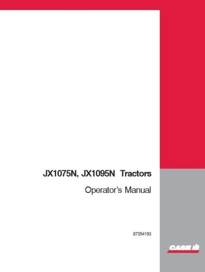 Case Tractor JX1075N, JX1095N Operator’s Manual - Image 2