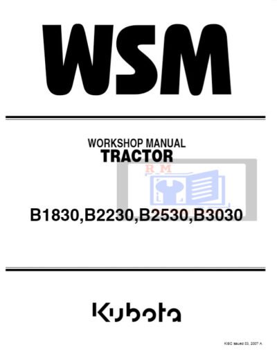 Kubota B1820 workshop manual