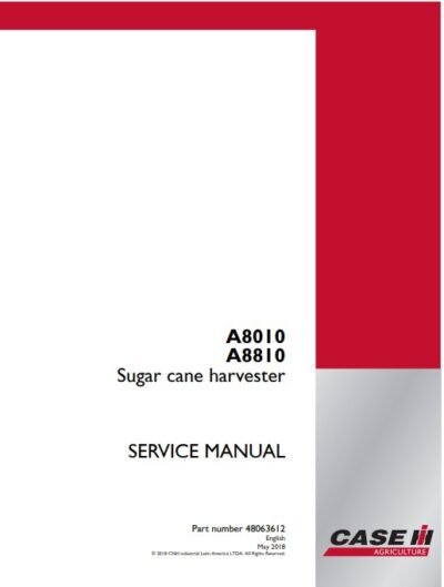 Case IH Tractor A8010, A8810 Sugar Cane Harvester Service Repair Manual - Image 5