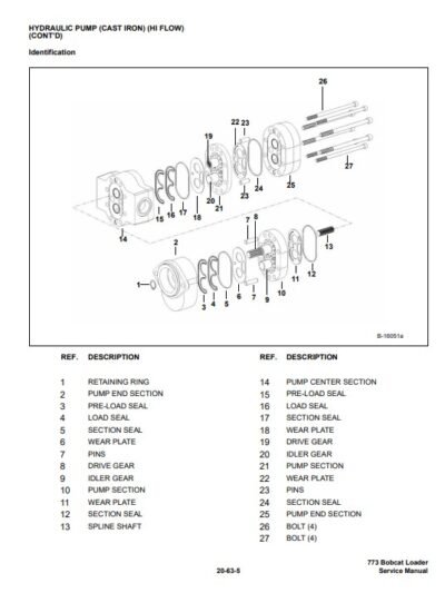 bobcat skid steer 773 parts