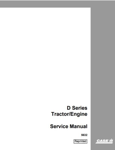 Case D Series Tractor Engine Service Manual - Image 2