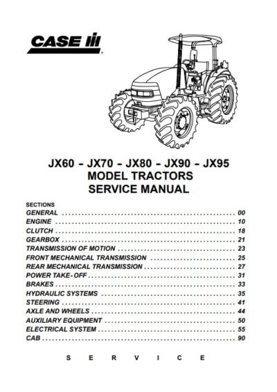 Case JX60, JX70, JX80, JX90, JX95 Tractors Service Repair Manual - Image 2