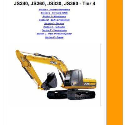 JS240, JS260, JS330, JS360 – Tier 4 Excavator Service Repair Manual