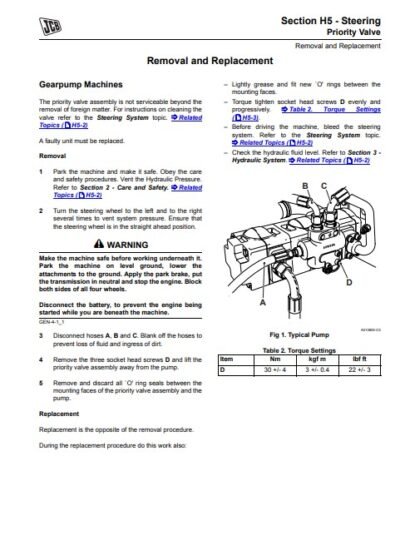 jcb steering system