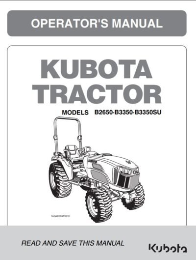 Kubota B2650 , B3350 , B3350SU Tractors Operators Manual - Image 2