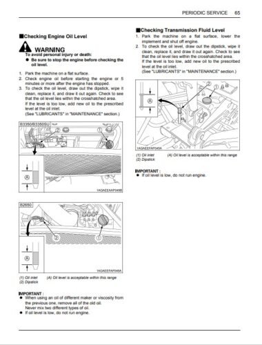 Kubota B2650 , B3350 , B3350SU Tractors Operators Manual