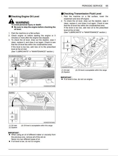 Kubota B2650 , B3350 , B3350SU Tractors Operators Manual - Image 5