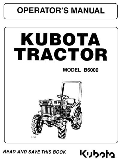 kubota b6000 owners manual pdf