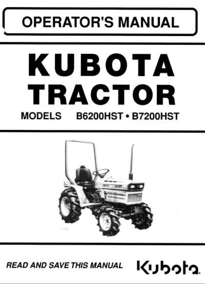 Kubota B6200HST , B7200HST Tractors Operators Manual - Image 2