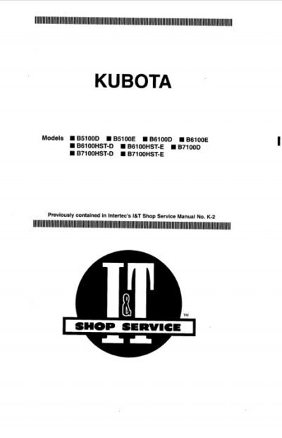 kubota b7100 service manual pdf