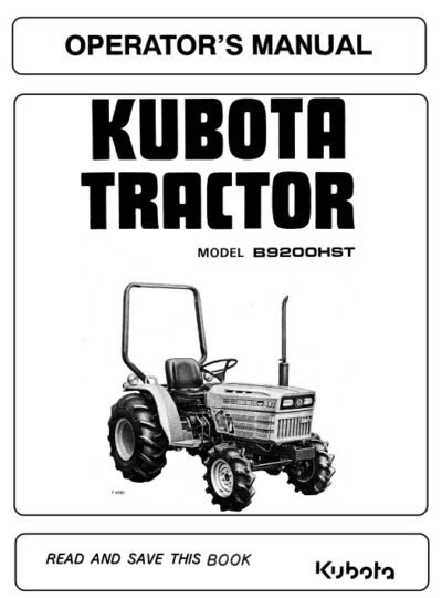 Kubota B9200 Tractor Operators Manual - Image 2