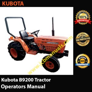 Kubota B9200 Tractor Operators Manual