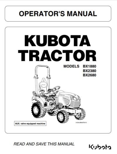 kubota bx1880 workshop manual