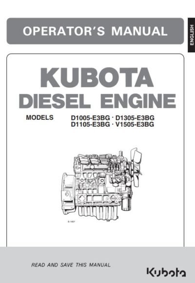 Kubota D1005-E3BG , D1305-E3BG , D1105-E3BG , V1505-E3BG Diesel Engine Operators Manual - Image 2