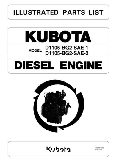 Kubota D1105-BG2-SAE-1 , D1105-BG2-SAE-2 Diesel Engine Parts Manual - Image 4