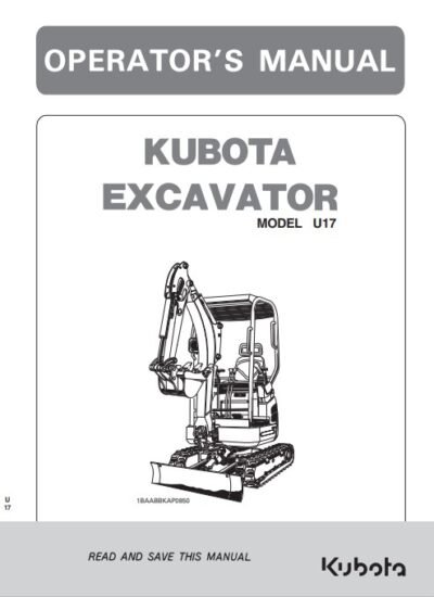 Kubota U17 Excavator Operators Manual - Image 3