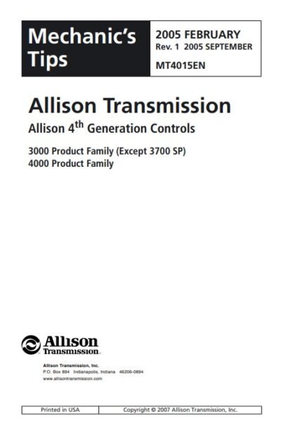 allison 4000 service manual