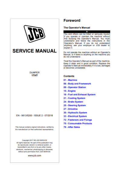 jcb 1tht service manual