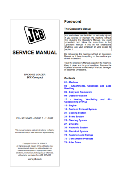 jcb 3cx compact backhoe loader