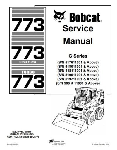 BOBCAT SERVICE MANUAL DOWNLOAD | Bobcat Skid Steer 773 G Series Service