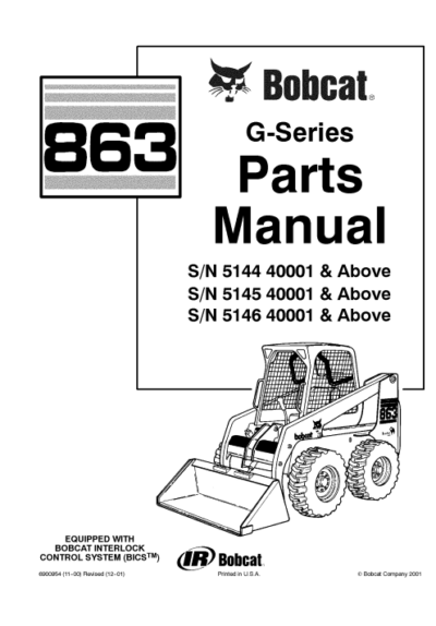 BOBCAT SERVICE MANUAL DOWNLOAD | Bobcat 863 G-Series Skid Steer Parts