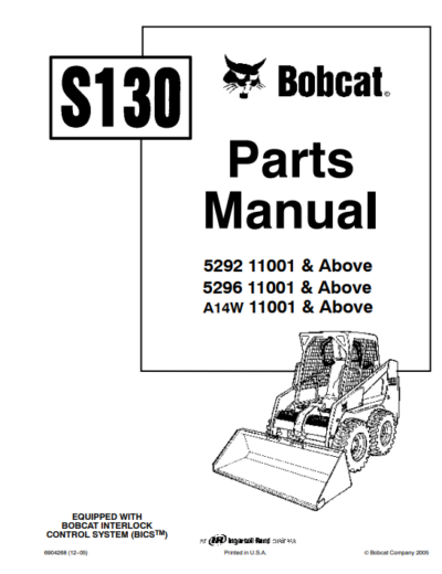 BOBCAT SERVICE MANUAL DOWNLOAD | Bobcat Skid Steer S130 Parts Manual